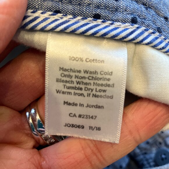 Talbots Girlfriend Chino Short cotton chambray polka dots midrise size 10 - Picture 7 of 7
